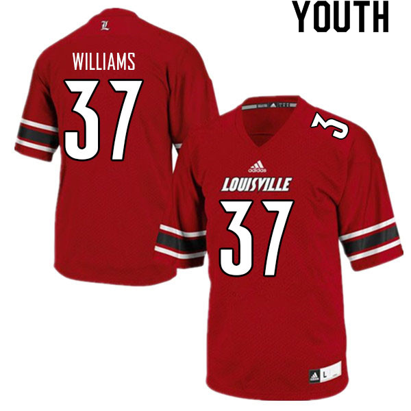 Youth #37 Jaylen Williams Louisville Cardinals College Football Jerseys Sale-Red - Click Image to Close